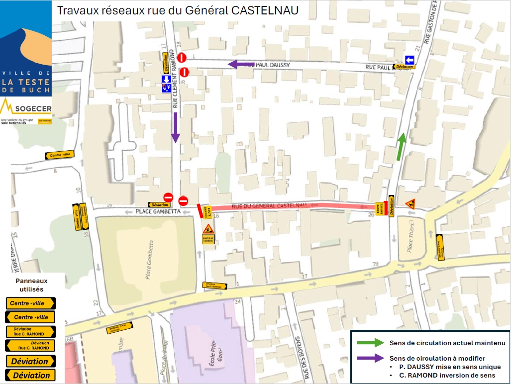 Travaux rue du Général Castelnau